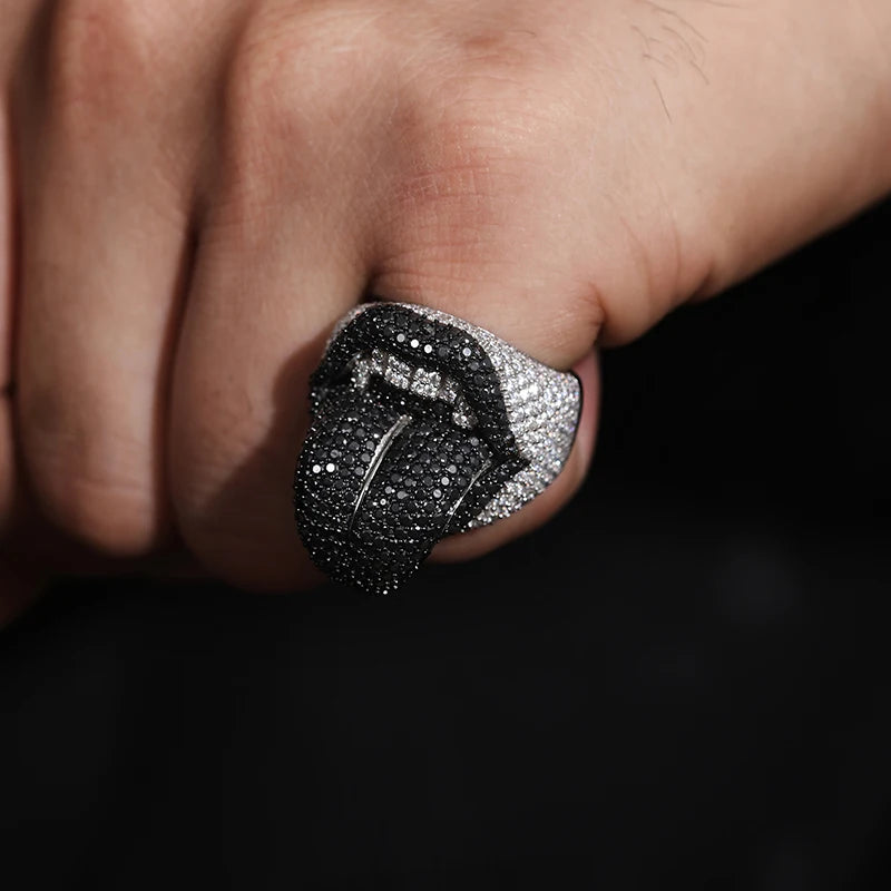 HAIVN JEWELS Lick Me Ring - 925 Sterling Silver VVS1 Moissanite Luxury Jewelry for Men & Women