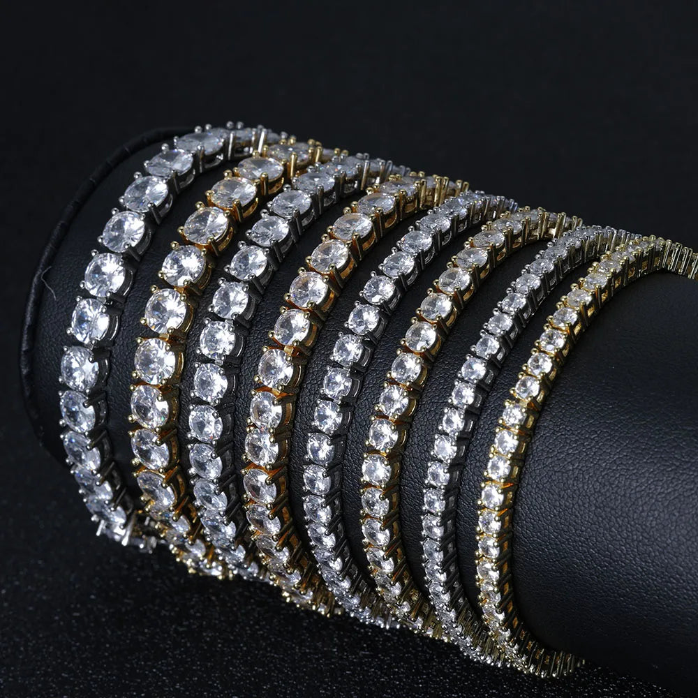 HAIVN JEWELS Moissanite Tennis Chain - 925 Sterling Silver Bracelet & Necklace Set for Men & Women