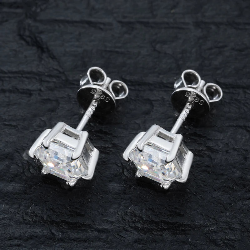 HAIVN JEWELS Geometric VVS1 Moissanite Stud Earrings - 925 Sterling Silver Fine Jewelry for Women