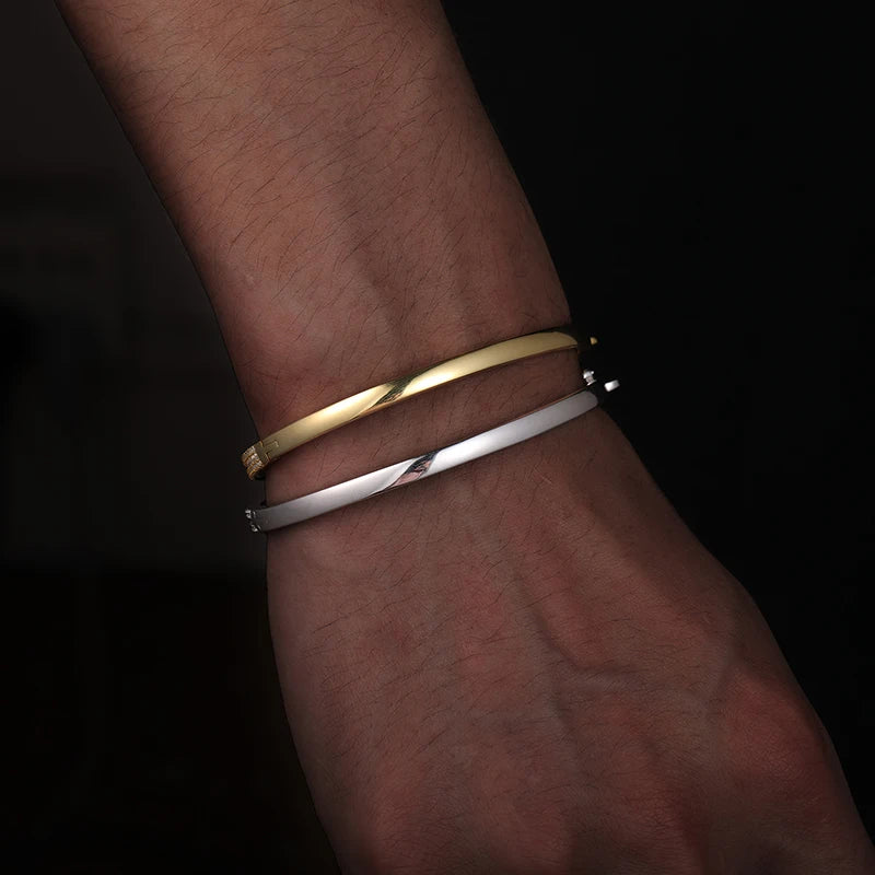 HAIVN JEWELS Classic Moissanite Bangle Bracelet - 925 Sterling Silver VVS1 Hip Hop Jewelry for Men & Women