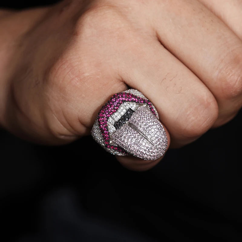 HAIVN JEWELS Lick Me Ring - 925 Sterling Silver VVS1 Moissanite Luxury Jewelry for Men & Women