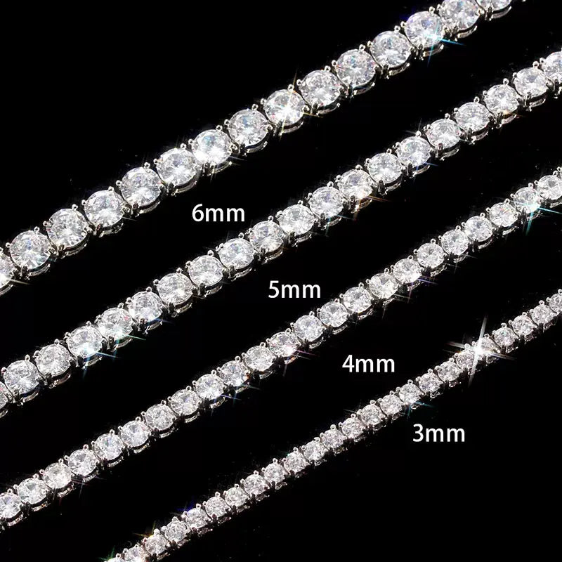 HAIVN JEWELS Moissanite Tennis Chain - 925 Sterling Silver Bracelet & Necklace Set for Men & Women