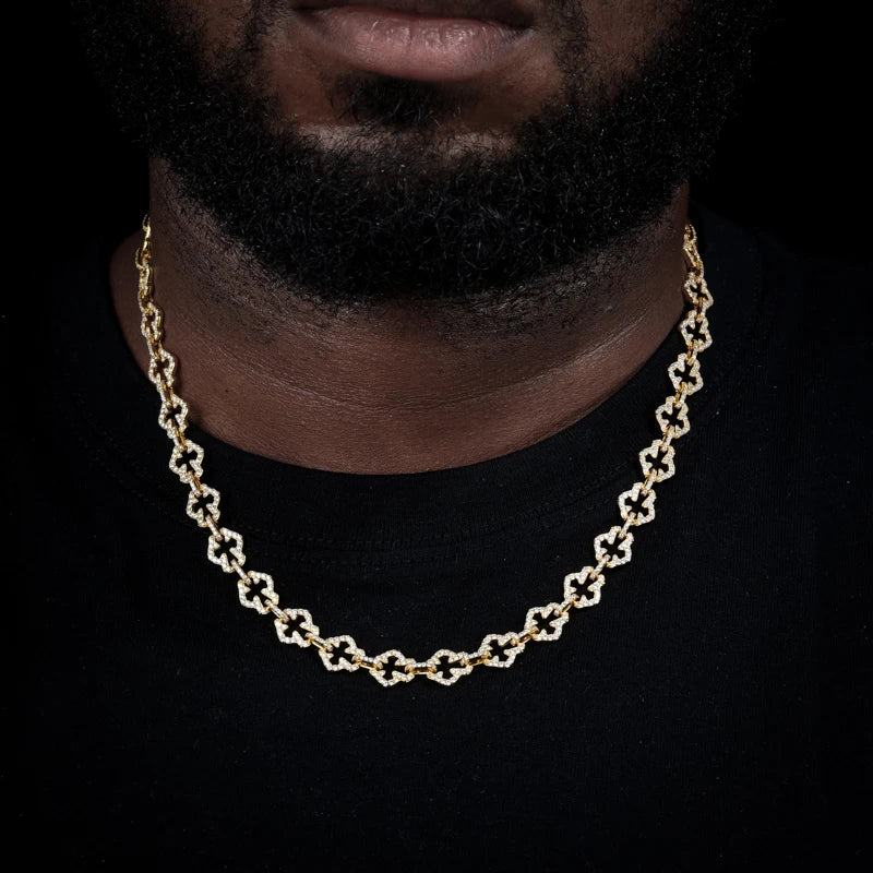 HAIVN JEWELS Iced Out Cross Necklace - 925 Sterling Silver VVS1 Moissanite Hip Hop Jewelry for Men & Women