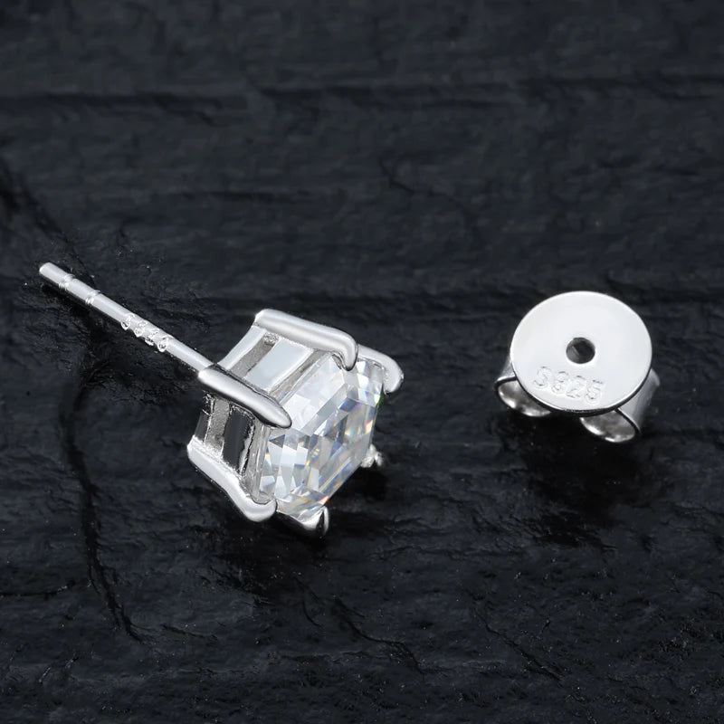 HAIVN JEWELS Geometric VVS1 Moissanite Stud Earrings - 925 Sterling Silver Fine Jewelry for Women