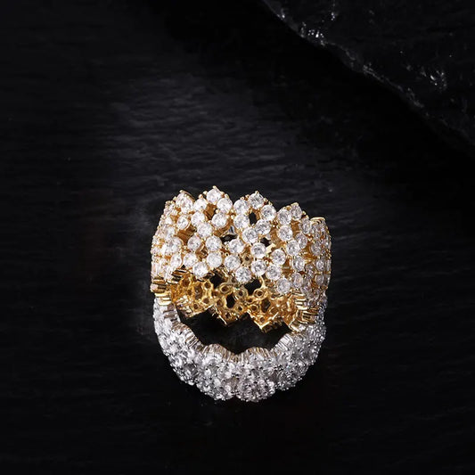 HAIVN JEWELS Iced Out Infinity Ring - 925 Sterling Silver VVS1 Moissanite Hip Hop Jewelry for Men & Women