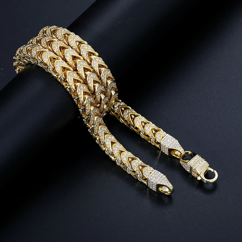 HAIVN JEWELS Moissanite Franco Chain Necklace - 925 Silver Hip Hop Jewelry