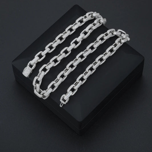 HAIVN JEWELS Iced Out Cuban Link Chain - 925 Sterling Silver VVS1 Moissanite Hip Hop Jewelry for Men & Women