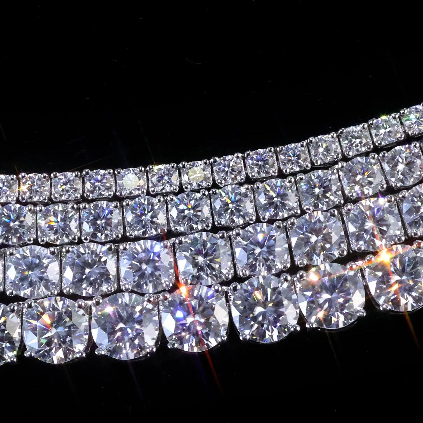 HAIVN JEWELS Moissanite Tennis Chain - 925 Sterling Silver Bracelet & Necklace Set for Men & Women