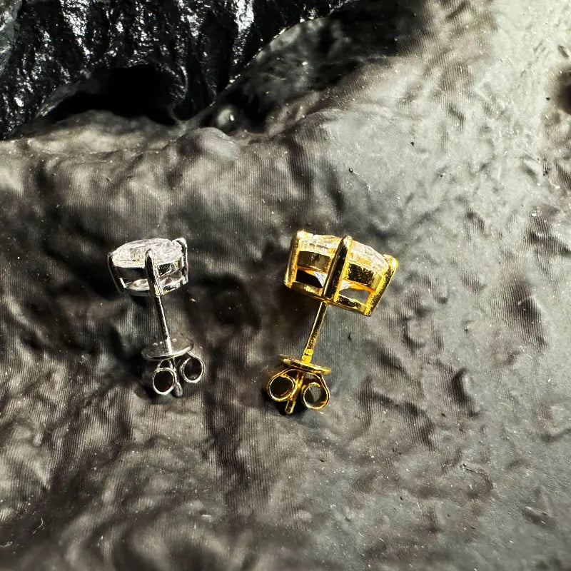 HAIVN JEWELS Oval Moissanite Stud Earrings - VVS1 925 Sterling Silver Fine Jewelry for Women & Men