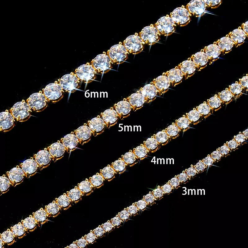 HAIVN JEWELS Moissanite Tennis Chain - 925 Sterling Silver Bracelet & Necklace Set for Men & Women