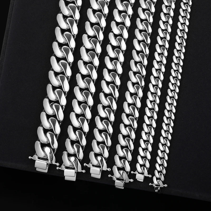 HAIVN JEWELS Iced Out 6mm Miami Cuban Link Chain Necklace - 925 Sterling Silver 18K Gold Plated Hip Hop Jewelry for Men