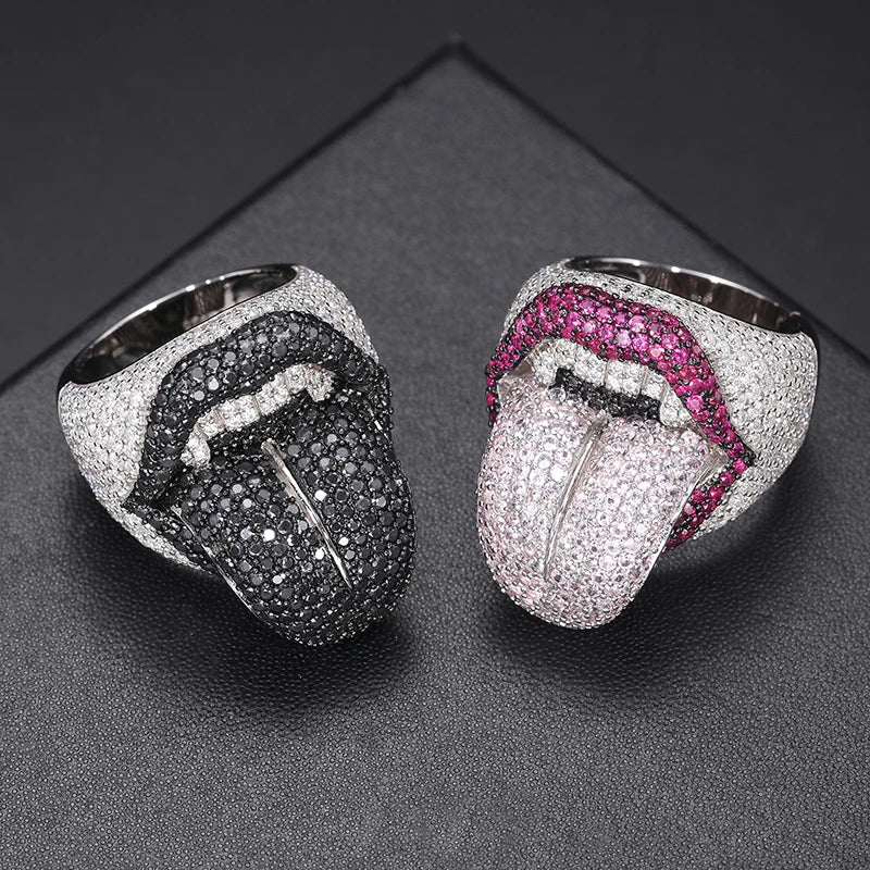 HAIVN JEWELS Lick Me Ring - 925 Sterling Silver VVS1 Moissanite Luxury Jewelry for Men & Women