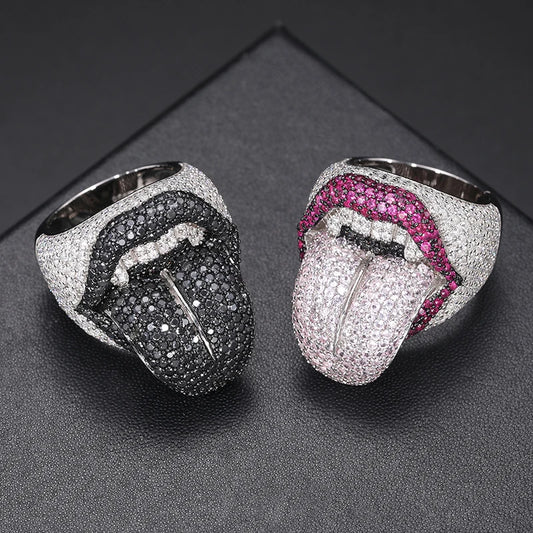 HAIVN JEWELS Lick Me Ring - 925 Sterling Silver VVS1 Moissanite Luxury Jewelry for Men & Women