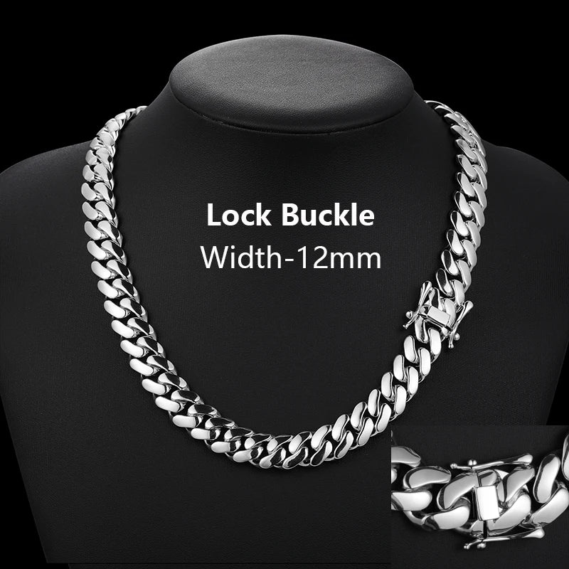 HAIVN JEWELS Iced Out 6mm Miami Cuban Link Chain Necklace - 925 Sterling Silver 18K Gold Plated Hip Hop Jewelry for Men
