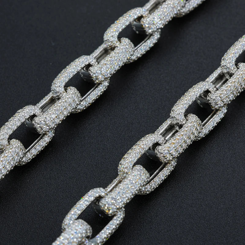 HAIVN JEWELS Iced Out Cuban Link Chain - 925 Sterling Silver VVS1 Moissanite Hip Hop Jewelry for Men & Women