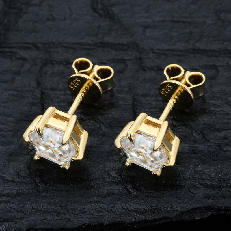 HAIVN JEWELS Geometric VVS1 Moissanite Stud Earrings - 925 Sterling Silver Fine Jewelry for Women