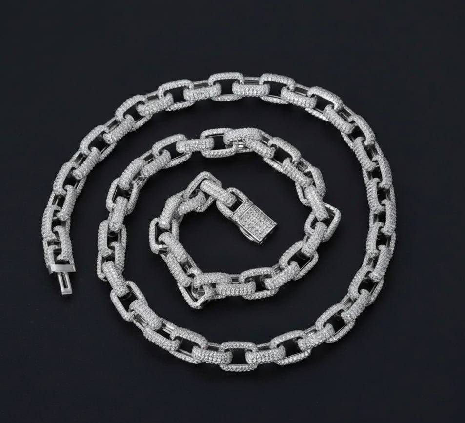 HAIVN JEWELS Iced Out Cuban Link Chain - 925 Sterling Silver VVS1 Moissanite Hip Hop Jewelry for Men & Women