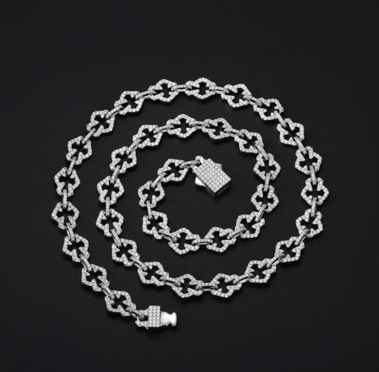 HAIVN JEWELS Iced Out Cross Necklace - 925 Sterling Silver VVS1 Moissanite Hip Hop Jewelry for Men & Women