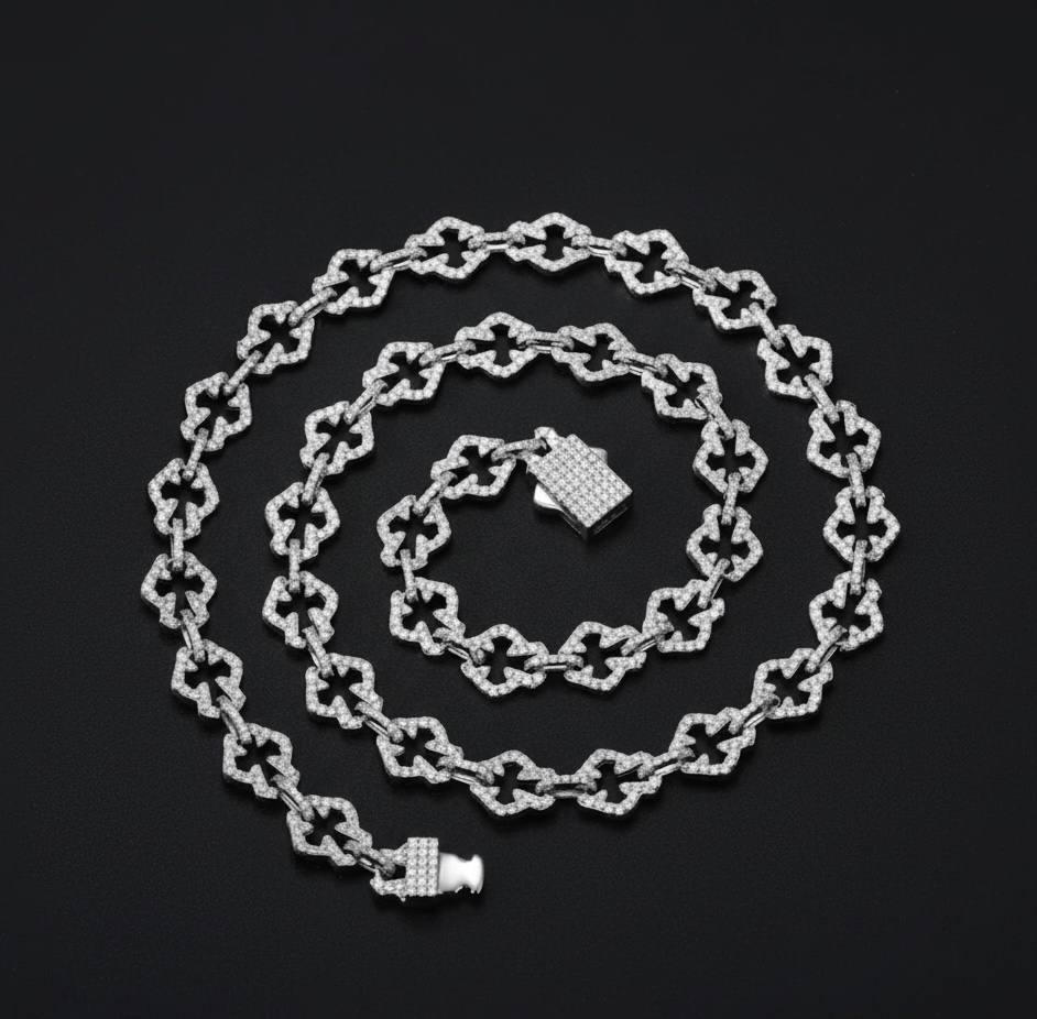 HAIVN JEWELS Iced Out Cross Necklace - 925 Sterling Silver VVS1 Moissanite Hip Hop Jewelry for Men & Women